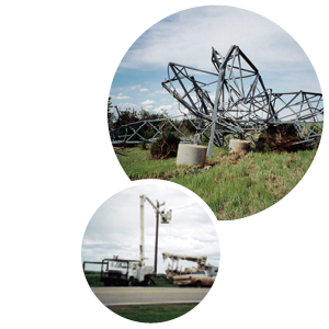 Tornado damage within Central's service area from the May 3, 1999 tornadoes.