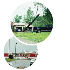 Tornado damage within Central's service area from the May 3, 1999 tornadoes.
