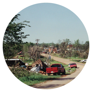 ​Damage in Central's service area from the May 3, 1999 tornadoes.
