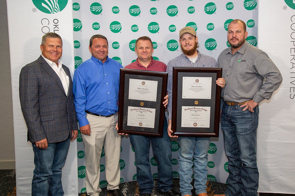 From left to right: Wade Hurst, OAEC Loss Control Instructor; Dewayne Drury Central Director of Operations; Sean Martin, Central Electrical Equipment Superintendent; Hudson Roberts, Central Electrical Equipment Technician; and Derec Janaway, OAEC Director of Safety & Loss Control.